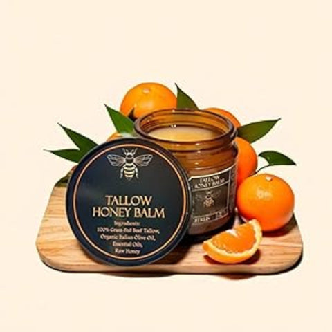 🍯Handmade Organic Grass-Fed Beef Tallow Balm with Raw Honey 🌿